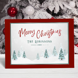 Vrolijk Kerstmis Elegant Land Winter Kunst Scène Feestdagenkaart