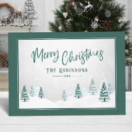 Vrolijk Kerstmis Elegant Land Winter Kunst Scène Feestdagenkaart