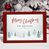 Vrolijk Kerstmis Elegant Land Winter Kunst Scène Feestdagenkaart