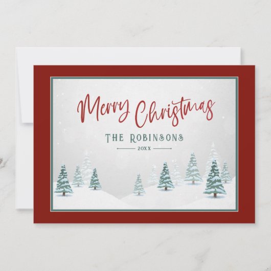 Vrolijk Kerstmis Elegant Land Winter Kunst Scène Feestdagenkaart (Voorkant)