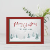 Vrolijk Kerstmis Elegant Land Winter Kunst Scène Feestdagenkaart (Staand voorkant)