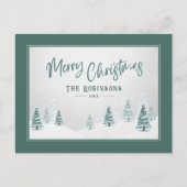 Vrolijk Kerstmis Elegant Land Winter Spruce Tree Feestdagenkaart (Voorkant)