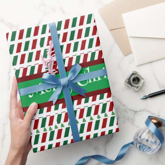 Vrolijk Kerstmis Elegant & Modern aanpassen Cadeaupapier (Geschenken)
