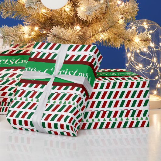 Vrolijk Kerstmis Elegant & Modern aanpassen Cadeaupapier (Feestdagen)