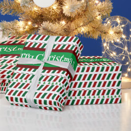 Vrolijk Kerstmis Elegant & Modern aanpassen Cadeaupapier