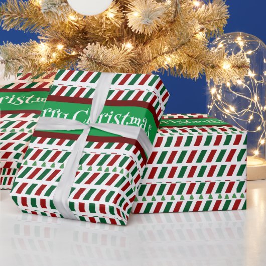 Vrolijk Kerstmis Elegant & Modern aanpassen Cadeaupapier (Feestdagen)