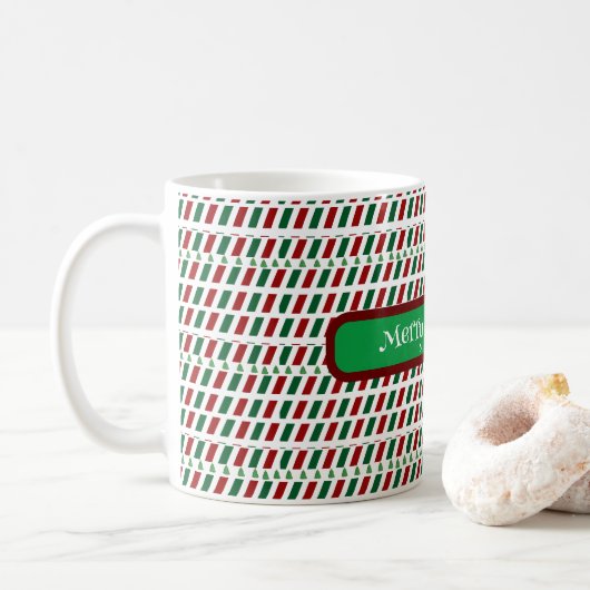 Vrolijk Kerstmis Elegant & Modern aanpassen Koffiemok (Met donut)
