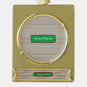 Vrolijk Kerstmis Elegant & Modern aanpassen Verguld Banner Ornament (Voorkant)