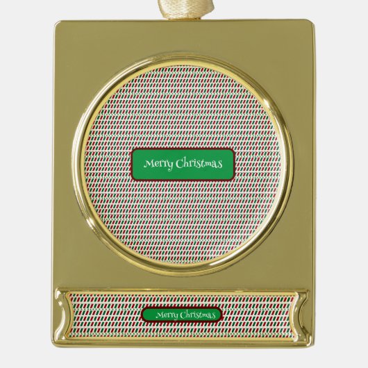 Vrolijk Kerstmis Elegant & Modern aanpassen Verguld Banner Ornament (Voorkant)