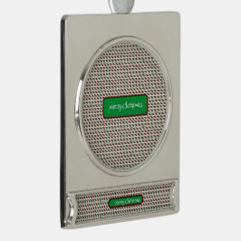 Vrolijk Kerstmis Elegant & Modern aanpassen Verzilverd Banner Ornament