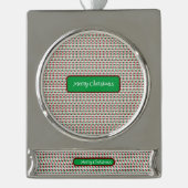 Vrolijk Kerstmis Elegant & Modern aanpassen Verzilverd Banner Ornament (Voorkant)