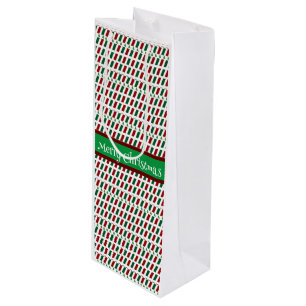 Vrolijk Kerstmis Elegant & Modern aanpassen Wijn Cadeautas