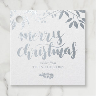 Vrolijk Kerstmis Elegant Modern Script Berry Bedankjes Labels