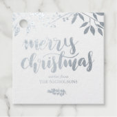 Vrolijk Kerstmis Elegant Modern Script | Berry Bedankjes Labels (Voorkant)
