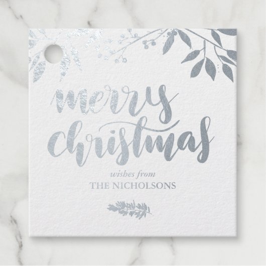 Vrolijk Kerstmis Elegant Modern Script | Berry Bedankjes Labels (Voorkant)