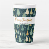 Vrolijk Kerstmis Elegant Pine Tree Gift voor Hem Latte Mok (Voorkant)