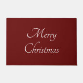 Vrolijk Kerstmis Elegant Script Classic Rood Deurmat (Voorkant)
