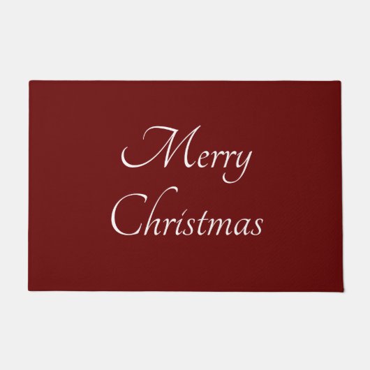 Vrolijk Kerstmis Elegant Script Classic Rood Deurmat (Voorkant)
