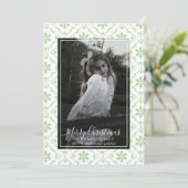 Vrolijk Kerstmis Elegant Script Foto Sneeuwvlok Feestdagenkaart (Staand voorkant)