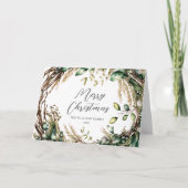 Vrolijk Kerstmis Elegant Script Rustieke krans Feestdagen Kaart (Voorkant)