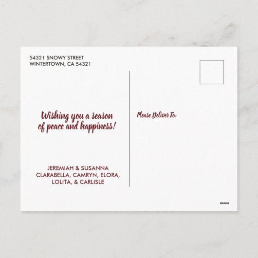 Vrolijk Kerstmis Elegant Script Typografie Foto Feestdagenkaart (Achterkant)