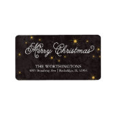 Vrolijk Kerstmis Elegant Script Vakantie Labels (Voorkant)