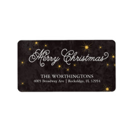 Vrolijk Kerstmis Elegant Script Vakantie Labels