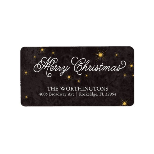 Vrolijk Kerstmis Elegant Script Vakantie Labels (Voorkant)