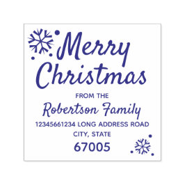 Vrolijk Kerstmis Elegant Sneeuwvlok Retouradres Zelfinktende Stempel