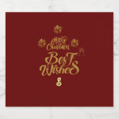 Vrolijk Kerstmis Elegant Trendy Likeurfles Etiket (Enkel label)