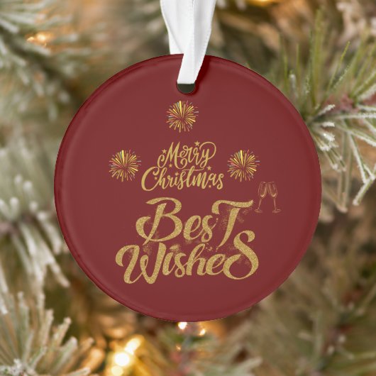 Vrolijk Kerstmis Elegant Trendy Ornament (Boom)