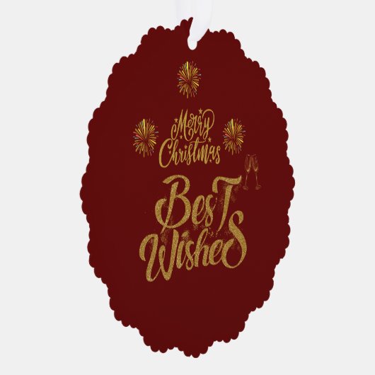 Vrolijk Kerstmis Elegant Trendy Ornament Kaart (Rechts)