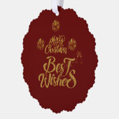 Vrolijk Kerstmis Elegant Trendy Ornament Kaart (Links)