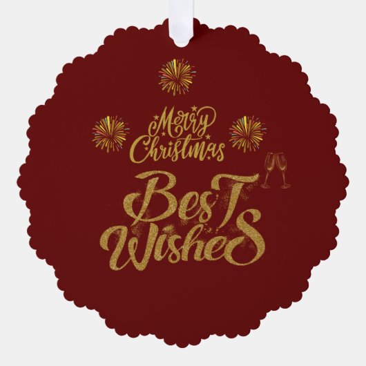 Vrolijk Kerstmis Elegant Trendy Ornament Kaart (Voorkant)