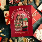 Vrolijk Kerstmis Elegante Fotoboog Folie Feestdagenkaart