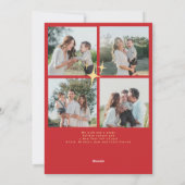 Vrolijk Kerstmis elegante gouden typografie rood Feestdagenkaart (Achterkant)