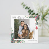 Vrolijk Kerstmis Elegante Kerstmis Groet Foto Feestdagenkaart (Staand voorkant)