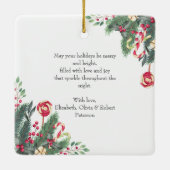 Vrolijk Kerstmis Elegante Kerstmis Groet Foto Keramisch Ornament (Achterkant)