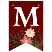 VROLIJK Kerstmis Elegante Maroon Poinsettia Vakant Vlaggetjes (Tweede vlag)