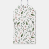 Vrolijk Kerstmis Elegante Pine & Familienaam Cadeaulabel (Achterkant)