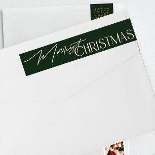 Vrolijk Kerstmis Emerald Groen Retouradres