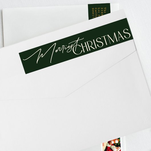 Vrolijk Kerstmis Emerald Groen Retouradres