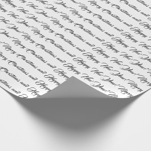 Vrolijk Kerstmis en het Happy Nieuwjaarsmanuscript Cadeaupapier (Hoek)