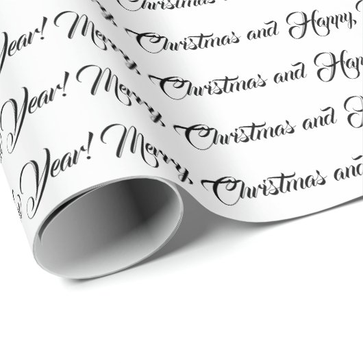 Vrolijk Kerstmis en het Happy Nieuwjaarsmanuscript Cadeaupapier (Rol Hoek)