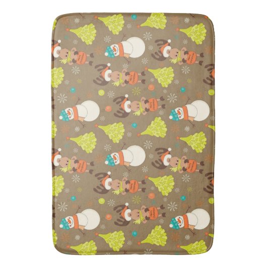 Vrolijk kerstmis en Snowman Badmat (Voorkant Verticaal)