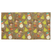 Vrolijk kerstmis en Snowman Kussensloop (Voorkant-Links)