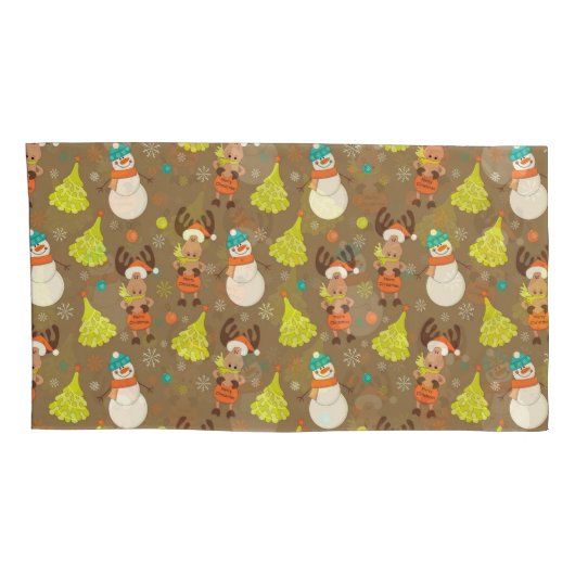 Vrolijk kerstmis en Snowman Kussensloop (Achterkant-Rechts)