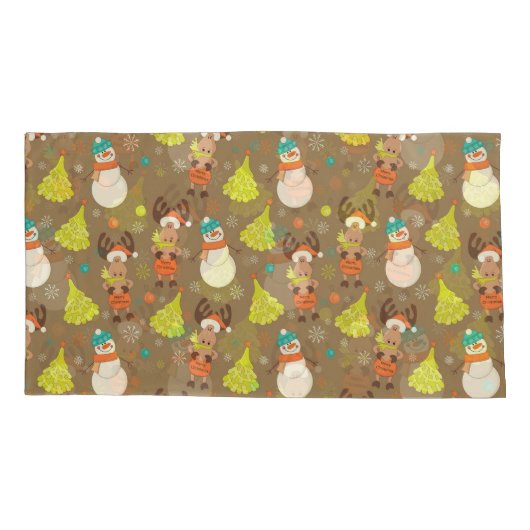 Vrolijk kerstmis en Snowman Kussensloop (Achterkant-Links)