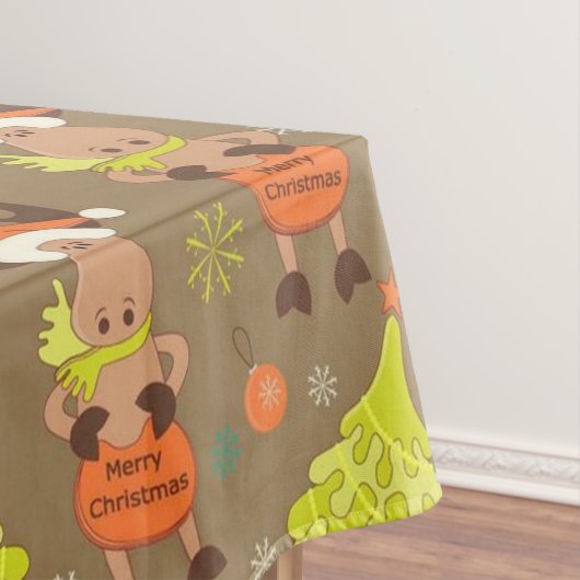 Vrolijk kerstmis en Snowman Tafelkleed (Voorbeeld)