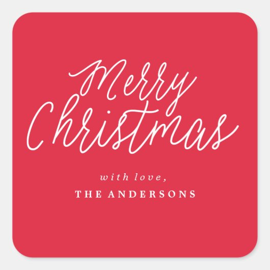 VROLIJK KERSTMIS envelop seal Kerst sticker (Voorkant)